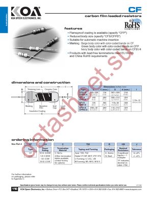 CFP1/4CT52R100J datasheet  